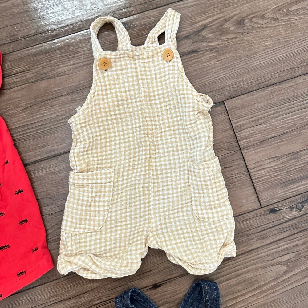 Carter's Baby Boy Outfit Lot 6 Piece Overalls‎ Romper Shorts Set 6M